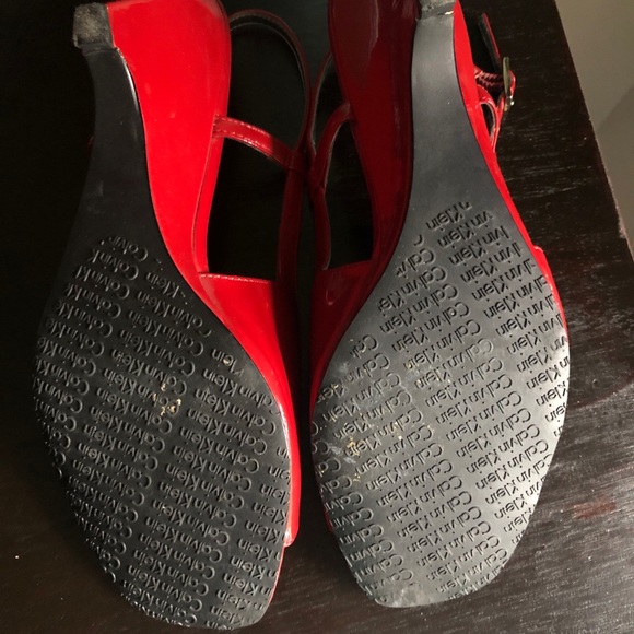 Calvin Klein Malini Wedges Red Size 6.5 - Picture 7 of 9